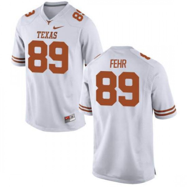 Womens Texas Longhorns #89 Chris Fehr Authentic Embroidery Jersey White